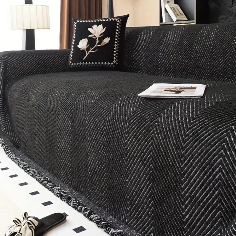 Elegant Sofaovertræk med Sildebensmønster - Stil & Beskyttelse