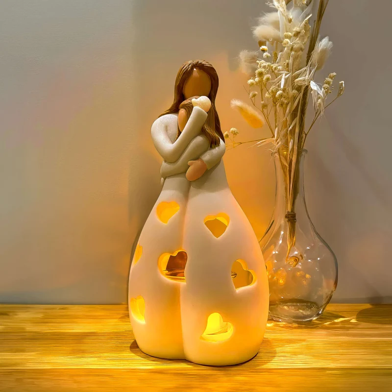 Hjerteformet Bordlampe i Resin – Skab Hygge i Hjemmet
