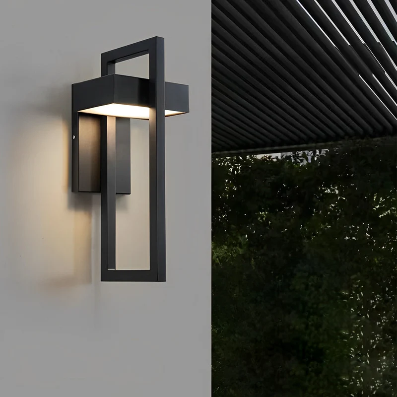 Moderne Udendørs LED Væglampe i Sort - Vejrbestandig Elegance