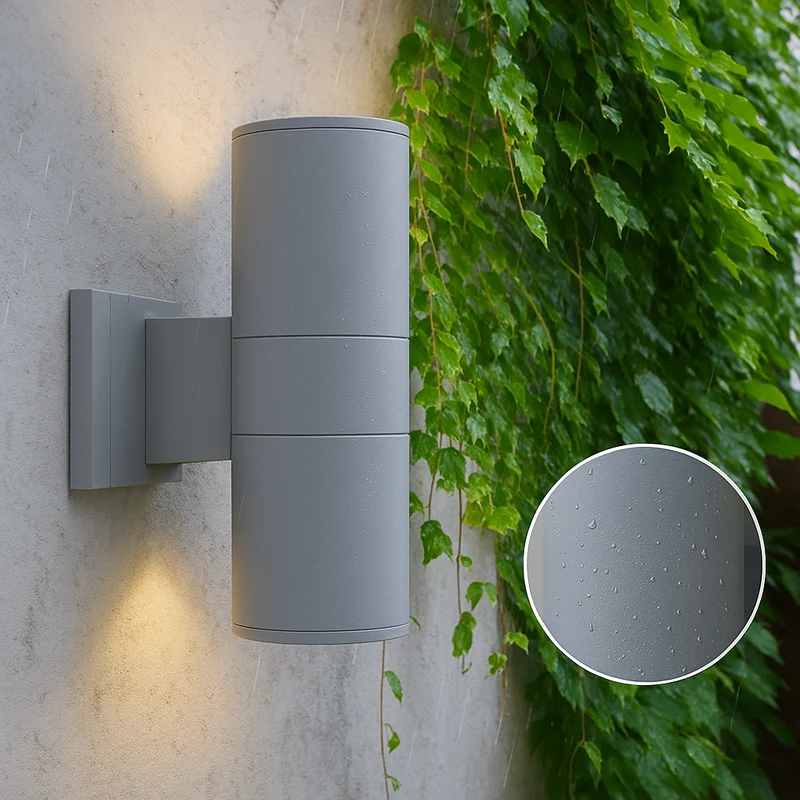 Sort Udendørs Væglampe i Aluminium med LED og IP65